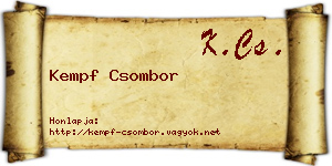 Kempf Csombor névjegykártya
